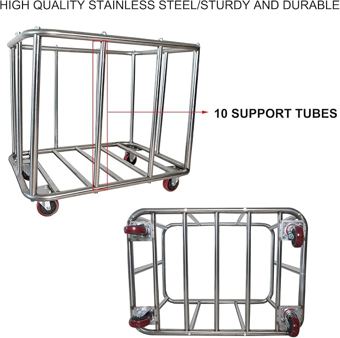 Laundry Cart Commercial, 11.35 Bushel Large Industrial Rolling Laundry Hamper - Image 3