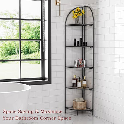 Crofy Foldable 5 Tier Corner Shelf, Metal Corner Plant Stand - Image 6