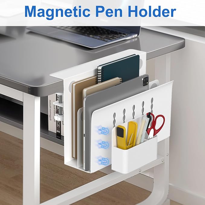 HAMOPY Desk Side Storage, 2 Tier Steel Hanging Desk Organizer - Image 7
