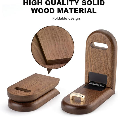 Wood Headphone Stand Wall Mount Holder, Sticky Headset Hook, Under Desk - Image 5