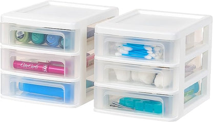 IRIS USA Plastic Stacking Desk Top 3-Drawer Storage Organizer, by IRISUSA