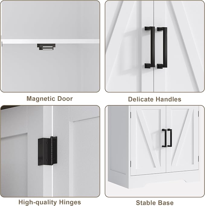 Treocho Farmhouse Bathroom Floor Cabinet - Image 6
