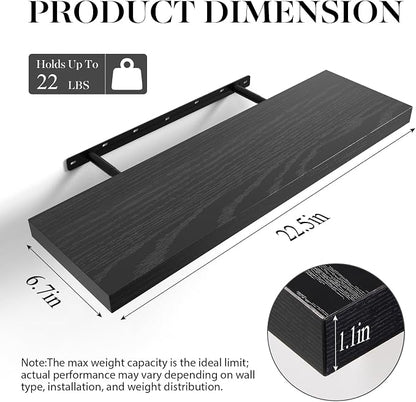 BAYKA Floating Shelves for Wall, 22.5 inches Black Wall Shelves for Bathroom - Image 3