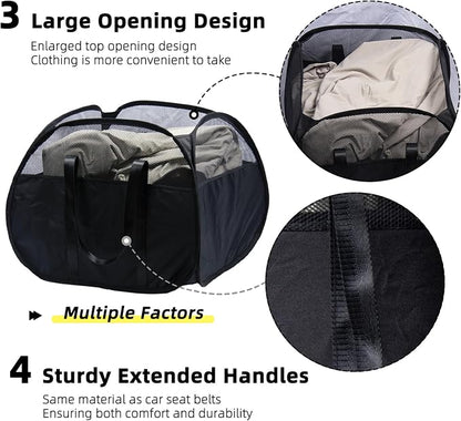 Collapsible Laundry Basket, 90L Tear Proof Mesh Pop-up Hamper 2PCS | Foldable - Image 4
