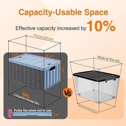 Citylife 64L Collapsible Storage Bins - Image 3