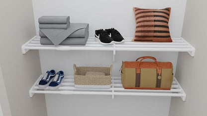 EZ Shelf - DIY Expandable Closet Shelf - 40.5” to 73” - White - Easy to Install - Image 9