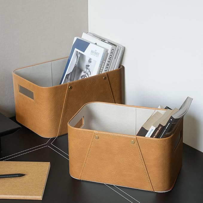 LA JOLIE MUSE Storage Baskets for Organizing, 2 Pack, Storage Cube Boxes Luxury - Image 4