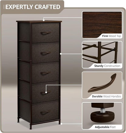 Sorbus Nightstand with 5 Drawers - Image 4