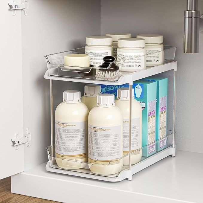 Delamu 2-Tier Multi-Purpose Bathroom Under Sink Organizers and Storage - Image 7