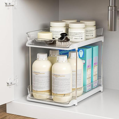 Delamu 2-Tier Multi-Purpose Bathroom Under Sink Organizers and Storage - Image 7