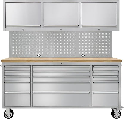 CT Copper Tailor 72-inch Tool Chest Cabinet Rolling Garage Workbench - Image 9