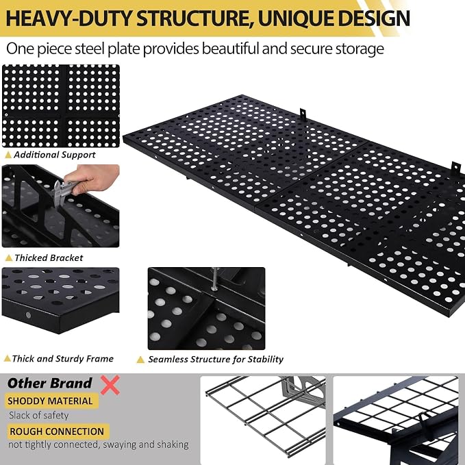 2 Pack Garage Shelving Wall Mounted, 1.6x4ft Garage Storage Rack Floating - Image 7