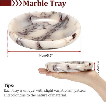 Hipiwe Decorative Key Holder for Entryway Table Round Key Bowl Marble - Image 3