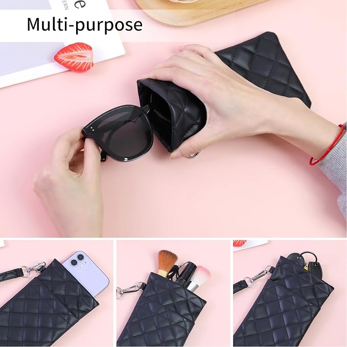 Double Eyeglass Case Soft Dual Glasses Case - Image 5