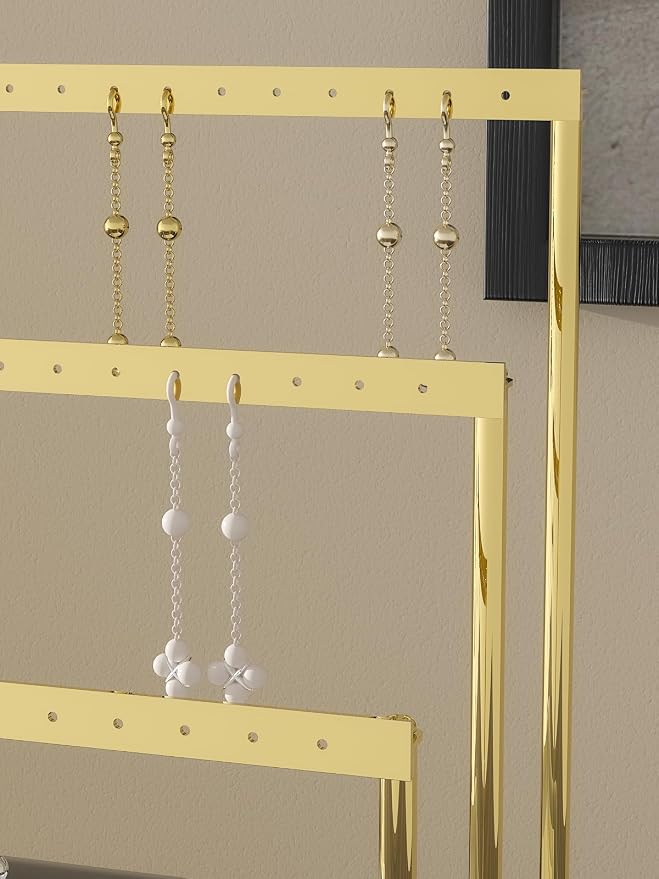 3-Tier Earring Organizer Holder Stand, Metal Jewelry Stand - Image 2