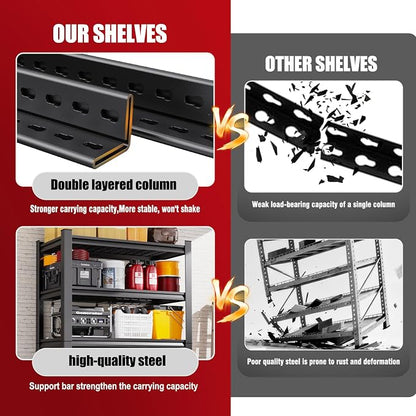 Set of 2 Garage Shelving-3500 lbs 5 Tier Storage Shelves, Adjustable Heavy Duty - Image 4