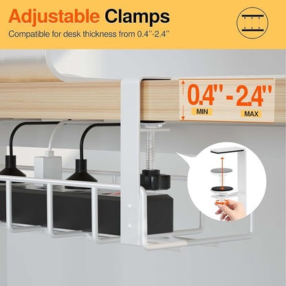 2 Pack Under Desk Tray, 31.4" No Drill Wire Management - Image 6
