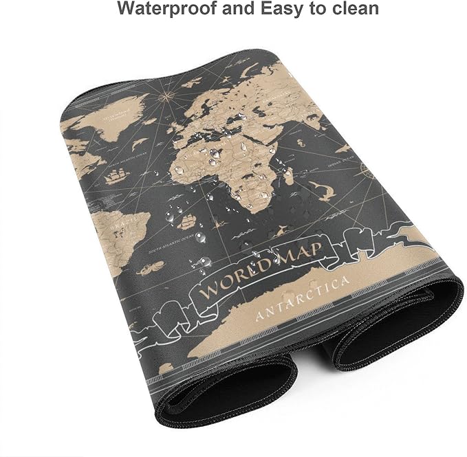 Desk Mat, Vintage World Map Extended Gaming Mouse Pad - Image 4
