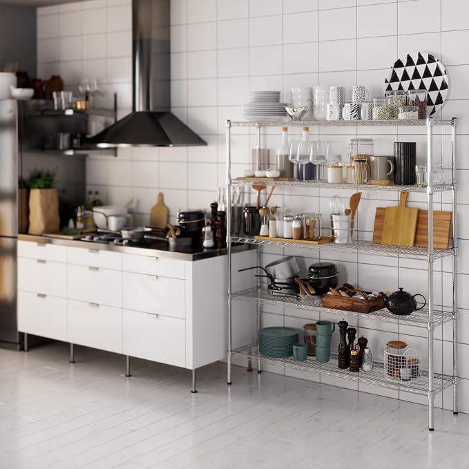 14" Deep x 54" Wide x 64" Height Wire Shelving Kit | 5-Tier | NSF Commercial - Image 2
