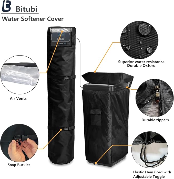 Bitubi 2Pcs Water Softener Cover, Outdoor Softener Tank/Filter Cover + Brine - Image 4
