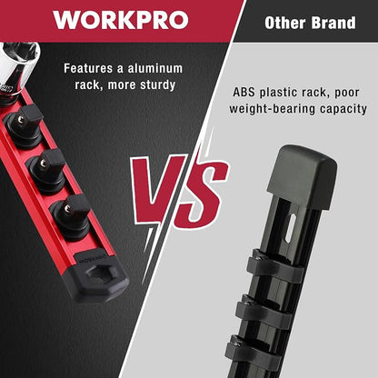 WORKPRO Magnetic Socket Organizer, 1/2-Inch Drive Aluminum Alloy Sockets Rail - Image 4