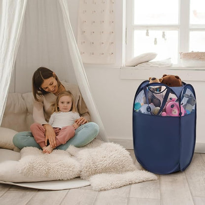 TECHMILLY Pop Up Foldable Laundry Basket, Mesh Laundry Hamper - Image 6