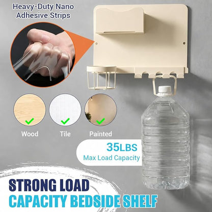 Floating Bedside Wall Shelf, Metal Bedside Wall Organizer - Image 3