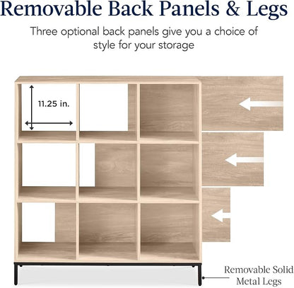 Best Choice Products 9-Cube Bookshelf, 3-Tier Wood Storage Bookcase W/Legs - Image 7