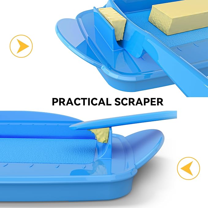 Blue Butter Dishes with Lid for Countertop Refrigerator, Non-Slip Bottom Butter - Image 5