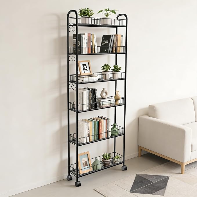 6in 6 Tier Slim Storage Cart - Image 3
