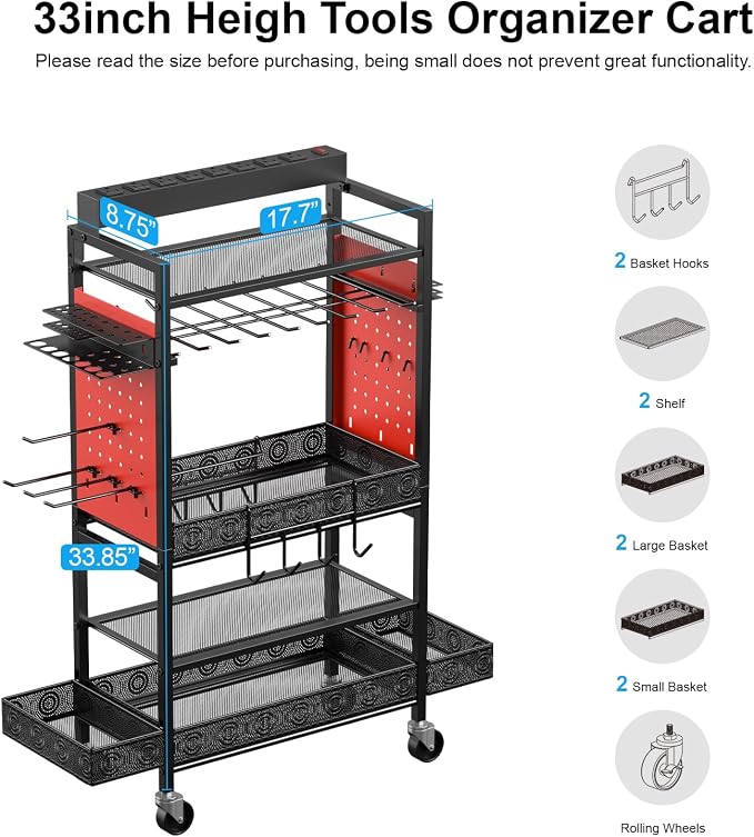 CCCEI Garage Power Tools Organizer Cart - Image 3