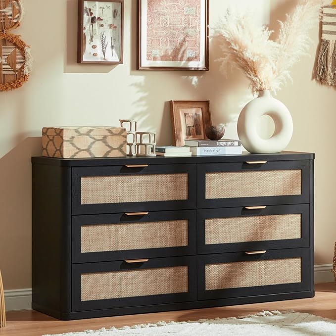 LEYAOYAO Rattan 6 Drawer Dresser - Image 8