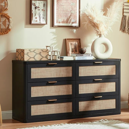 LEYAOYAO Rattan 6 Drawer Dresser - Image 8