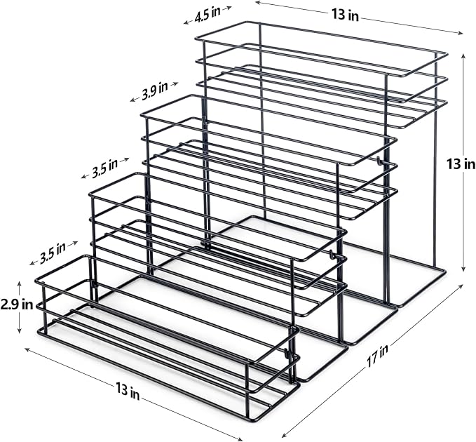 16 Bottle Capacity Coffee Syrup Organizer 4 Tier Coffee Syrup Stand Shelf - Image 2