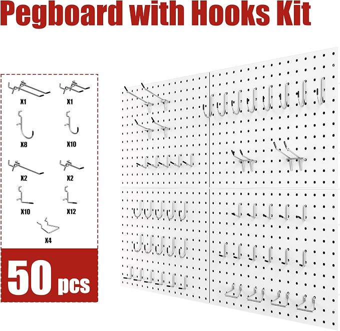 Peg Board 4 Pack Metal Pegboard Panels - Image 5