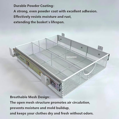 Pull Out Closet Drawer for Clothes | Sliding Wire Basket for Wardrobe Cabinets - Image 4