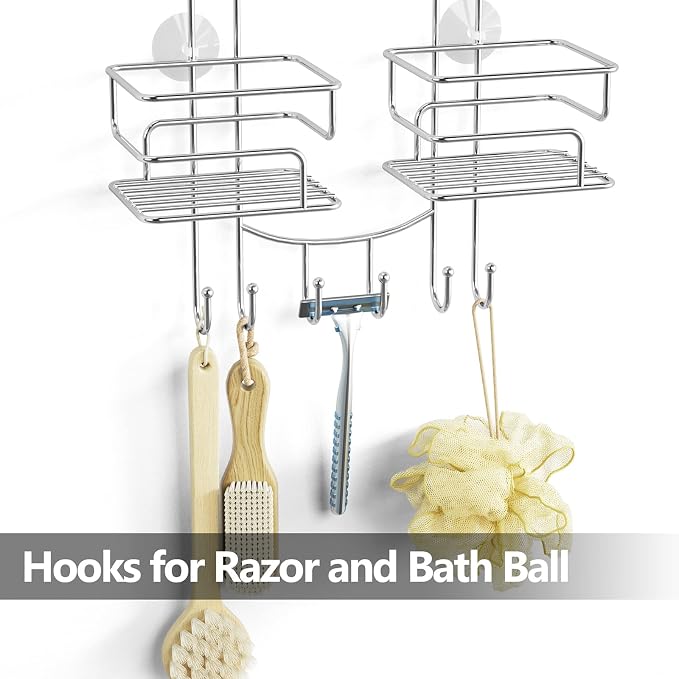 SRIWATANA Shower Caddy Organizer Hanging Over Head, Bathroom Shower Rack Hanger - Image 6