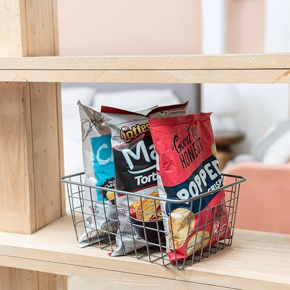 JUNCHU CHERRY Wire Kitchen Storage Basket 4 Packs, Perfect Pantry Organization - Image 5