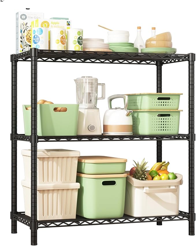 Storage Shelves, 3-Tier Adjustable Metal Industrial Utility Shelf Rack by Unknown