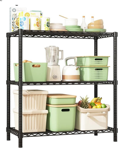 Storage Shelves, 3-Tier Adjustable Metal Industrial Utility Shelf Rack by Unknown