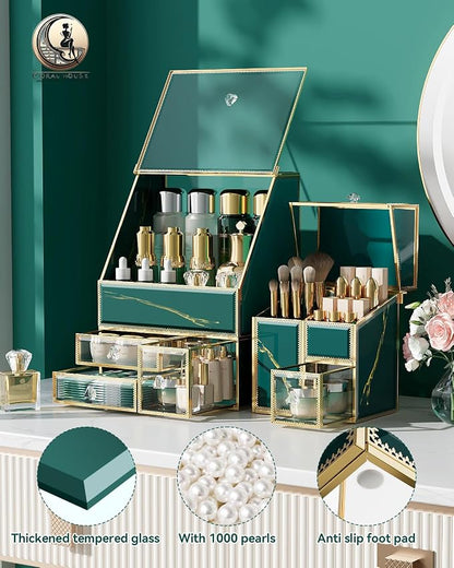 Makeup Organizer Green– Large Vanity Organizer - Image 2