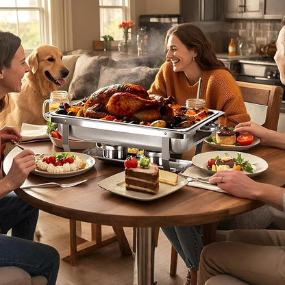 6 pack Chafing Dishes for Buffet of Stainless Steel Food Warmers 9 QT Chafers - Image 8