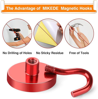 MIKEDE Strong Magnetic Hooks, 120Lbs Heavy Duty Magnetic Hooks - Image 4