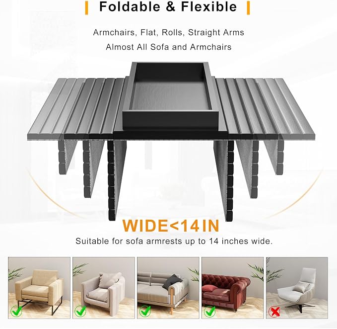 Sofa Arm Rest Tray Table for Couch - Image 4