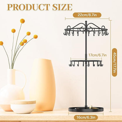 MODOWEY Rotating Necklace Holder Organizer Display Stand - Image 3