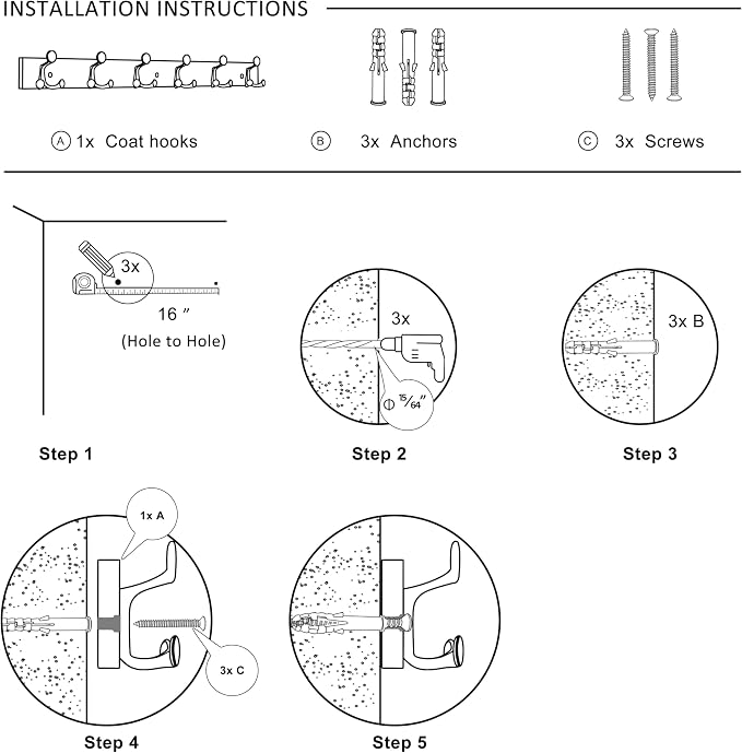 SKOLOO 36-Inch Wood Coat Rack Wall Mount - Image 7