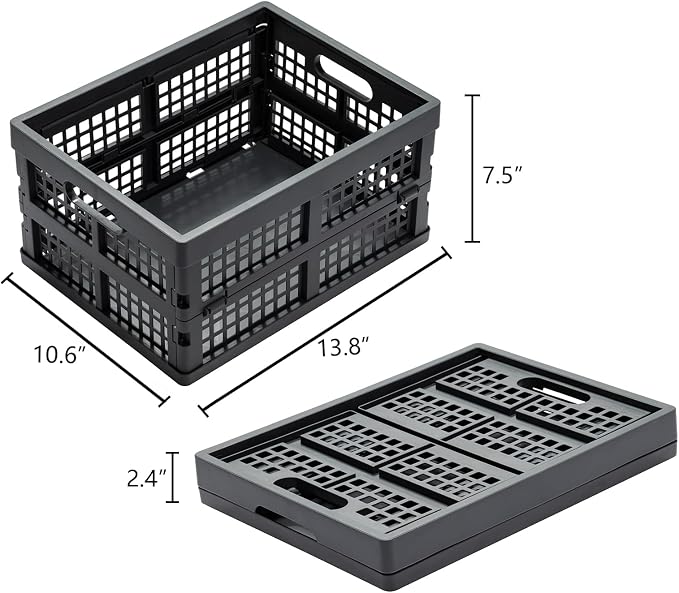 Eslite 16L Collapsible Storage Crates, Folding Plastic Crates - Image 3