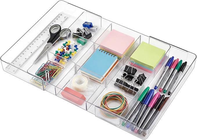 Briwooody 1 Pcs Large Expandable Acrylic Drawer Organizers, Grid Adjustable by Briwooody