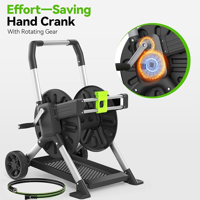 Upgrade Garden Hose Reel Cart, Holds 200 Feet of 5/8-Inch Hose, Hose Reel Cart - Image 2
