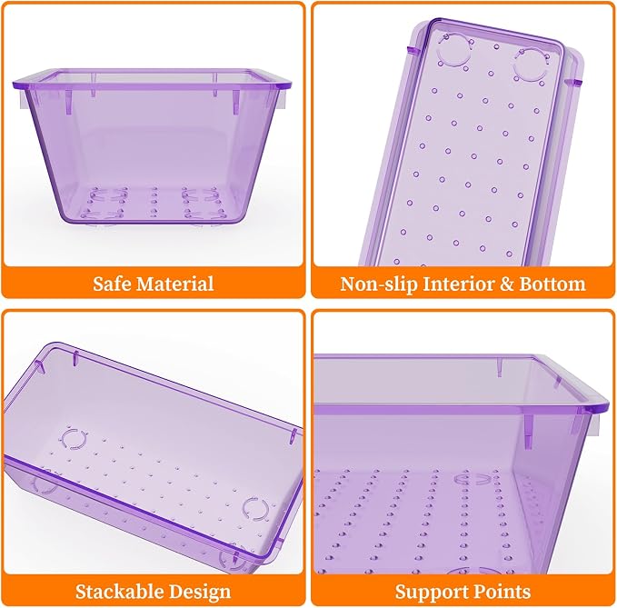 32 PCS Clear Plastic Drawer Organizer Set, 4-Size vanity organizer Trays and - Image 2